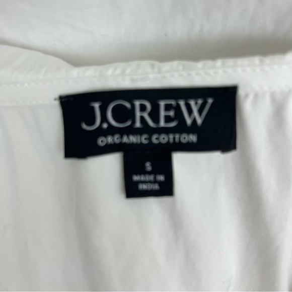 J.Crew Cotton Poplin Ruffle Collar Mini Shirt Button Down Dress in White - Picture 8 of 11